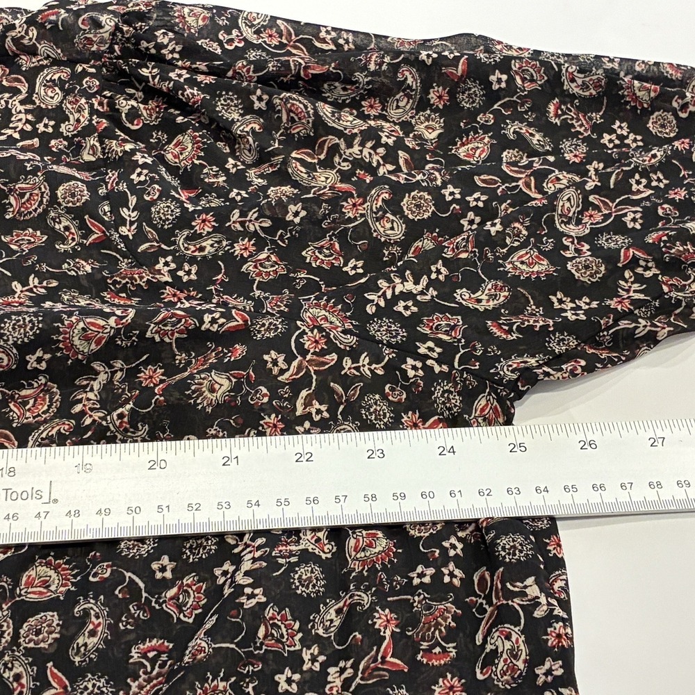 New Torrid Festi Sheer Chiffon Black Paisley Blouse Size 1X  Romantic Dark Fairy - Picture 8 of 11